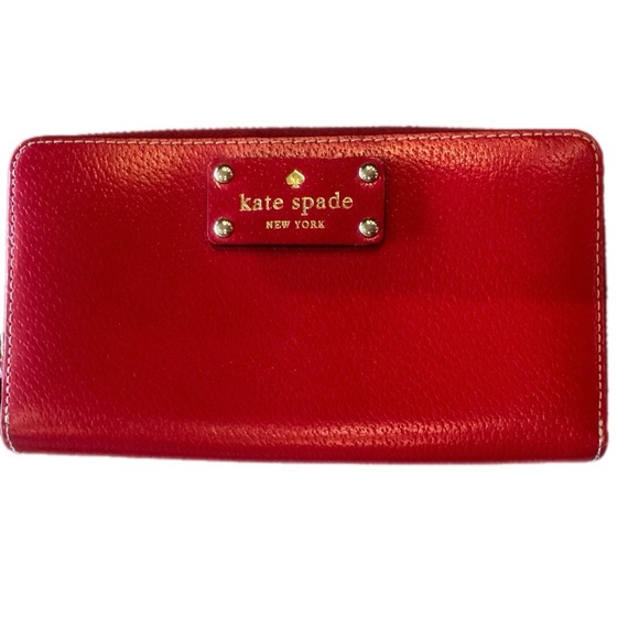 Kate Spade leather Wellesley Neda Wallet in red garnet - Picture 4 of 8